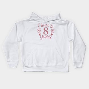 Cheers To 8 Years - 8th Birthday - Anniversary Kids Hoodie